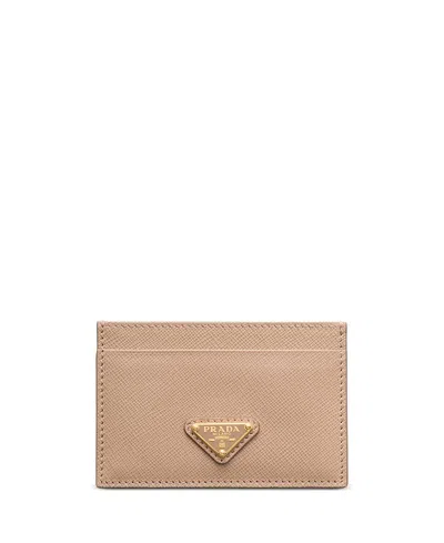 Prada Saffiano Leather Card Holder In Pink