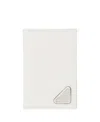 Prada Triangle-logo Leather Cardholder In White