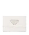 Prada Saffiano Leather Card Holder In White