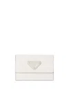 Prada Saffiano Leather Card Holder In White