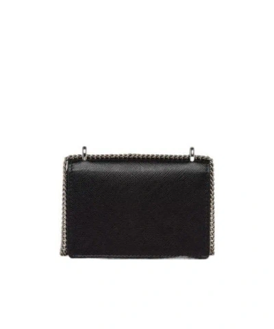 Prada Saffiano Leather Card Holder With Shoulder Strap