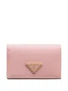 Prada Small Saffiano Leather Wallet In Pink