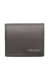 Prada Saffiano Leather Cardholder In Brown