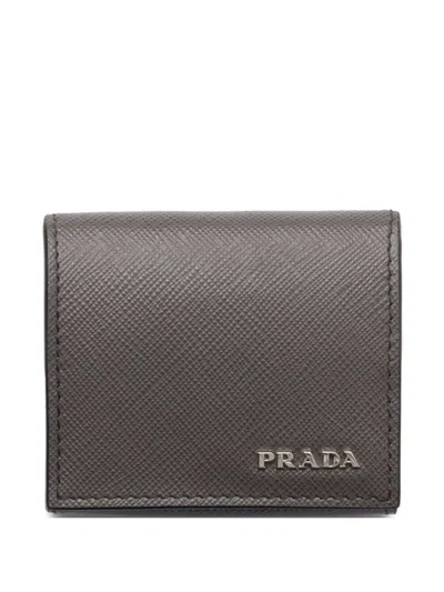 Prada Saffiano Leather Cardholder In Brown