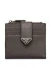 Prada Saffiano Leather Cardholder In Brown