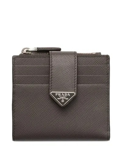Prada Saffiano Leather Cardholder In Brown