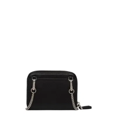 Prada Saffiano Leather Cardholder In Black