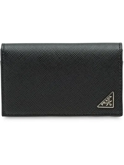 PRADA PRADA SAFFIANO LEATHER CARD HOLDER - 黑色