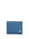 Prada Saffiano Leather Cardholder In Blue