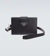 Prada Saffiano Leather Cardholder In Nero