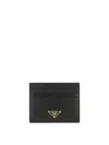 Prada Saffiano Leather Cards Holder In Black