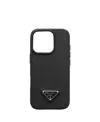 Prada Saffiano Leather Case For Iphone 16 Pro Max In Black