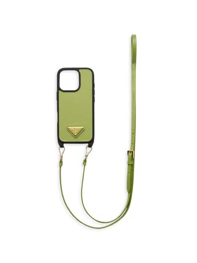 Prada Saffiano Leather Case For Iphone 16 Pro In Pattern