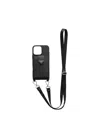 Prada Saffiano Leather Case For Iphone 16 Pro Max In Black