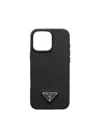 Prada Saffiano Leather Case For Iphone 16 Pro Max In Black