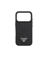 Prada Saffiano Leather Case For Iphone 17 Pro In Black