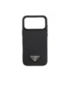 Prada Saffiano Leather Case For Iphone 17 Pro Max In Black