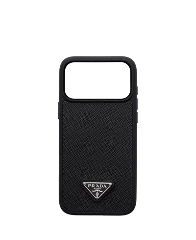 Prada Saffiano Leather Case For Iphone 17 Pro Max In Brown