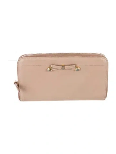 Pre-owned Prada Saffiano Leather Continental Wallet In Neutrals