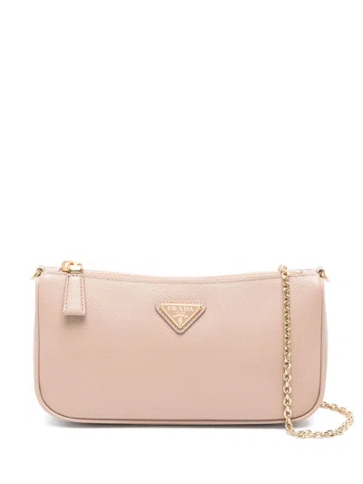 Prada Saffiano-leather Cross Body Bag In Rosa