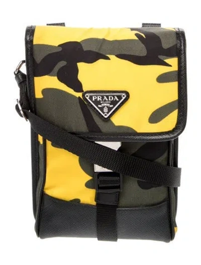 Pre-owned Prada Saffiano Leather Crossbody Bag In Green