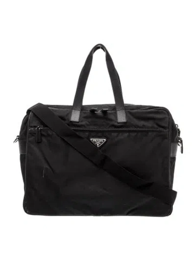 Pre-owned Prada Saffiano Leather Diaper Bag In Black