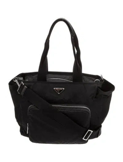 Pre-owned Prada Saffiano Leather Diaper Bag In Black