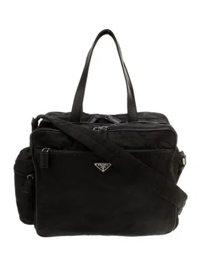 Pre-owned Prada Saffiano Leather Diaper Bag In Black