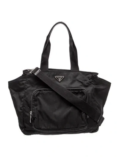 Pre-owned Prada Saffiano Leather Diaper Bag In Black