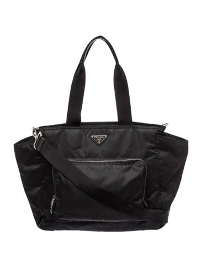 Pre-owned Prada Saffiano Leather Diaper Bag In Black