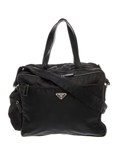 Pre-owned Prada Saffiano Leather Diaper Bag In Blue