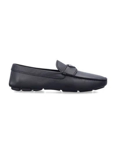 Prada Saffiano Leather Driver In Black