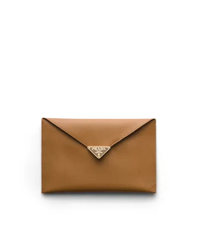 Prada Saffiano Leather Envelope Clutch