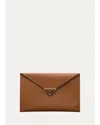 Prada Saffiano Leather Envelope Clutch Bag In Cognac