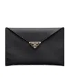 Prada Saffiano Leather Envelope Clutch In Black