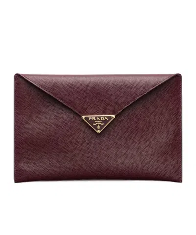 PRADA SAFFIANO LEATHER ENVELOPE CLUTCH