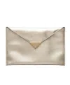 Prada Saffiano Leather Envelope Clutch In Gold
