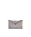 Prada Saffiano Leather Envelope Clutch In Gray