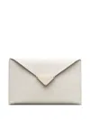 Prada Saffiano Leather Envelope Clutch In Neutral