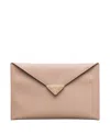 Prada Saffiano Leather Envelope Clutch In White