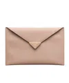 Prada Saffiano Leather Envelope Clutch In White