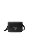 Prada Triangle Logo Shoulder Bag Shoulder Bags Black In Black