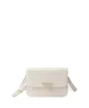 Prada Saffiano Leather Flap Shoulder Bag In White