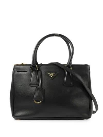 Pre-owned Prada Saffiano Leather Galleria Tote Bag In Black