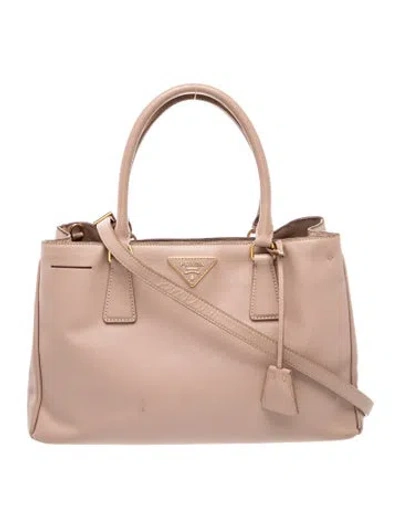Pre-owned Prada Saffiano Leather Galleria Tote Medium In Pink