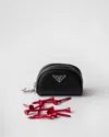 Prada Saffiano Leather Golf Tee Case In Schwarz
