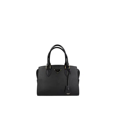 Prada Saffiano Leather Hand Bag In Black