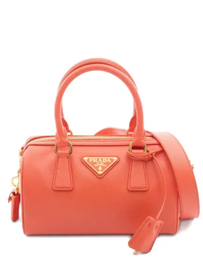 Pre-owned Prada Saffiano Leather Handbag In Orange