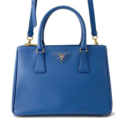 Pre-owned Prada Saffiano Leather Handbag Shoulder Bag () In Blue