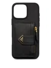 Prada Saffiano Leather Iphone 16 Pro Max Case In Black